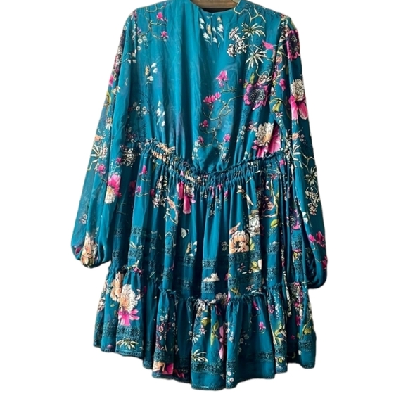 Free People Cherry Blossom Mini Dress Emerald Combo - Picture 5 of 9